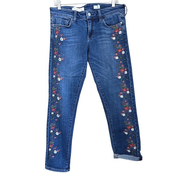 Anthropologie Denim - Pilcro and the Letterpress Hyphen Embroidered Floral Slim Jeans Blue 27